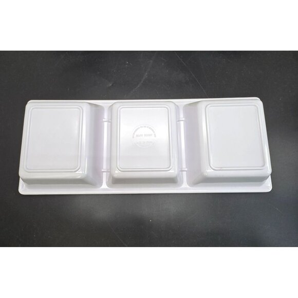 Hula Girl Divided Serving Tray Colorful Striped Border Heavy Melamine DH1367 - Picture 6 of 9